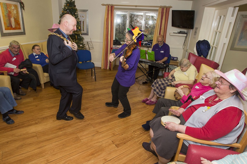 Musical care home residents and the Mayor of Wrexham