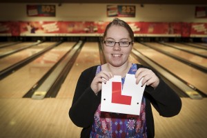Eagles Meadow. TenPin manager Cath Leask has passed her driving test after 6 fails.  Pictured: Ripping up her L Plates