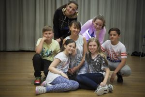 Dance teacher Laura Jones (centre) with pupils Kady Poole-Williams, Angel Wyman, Charlie Thompson , Kyle Arnold, Elizabeth Taylor and  Hollie Garrity,