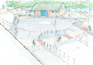Initial images showing some of the options to improve connections between the Waterfront area and Caernarfon town centre.