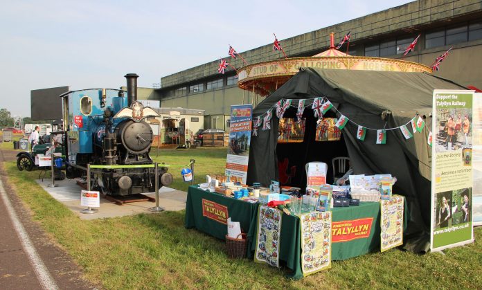 Talyllyn Railway’s stand with locomotive No.6 ‘Douglas’ just before the gates opened for the RAF Cosford Air Show. (Photo: Ian Drummond)