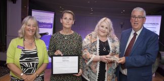 Pictured presenting the award for Anti Slavery Champion is North Wales Police and Crime Commissioner Arfon Jones with, from left, Deputy Commissioner Ann Griffith, Police Sergeant Zoie Dunkerley and award winner Sian Humphreys.