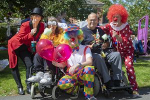 Pendine Park family and residents fun day ; Pictured (from Left) are Elaine Lee, Sian Ferrier, James Wallice, Steven Ferrier and Chris Lewis.