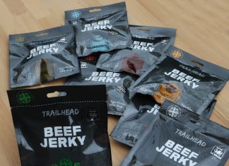 Packs of Trailhead Fine Foods’ award winning beef jerky.
